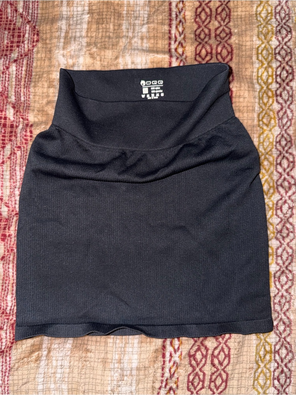 Black Fold-Over Waist Pencil Skirt — Women